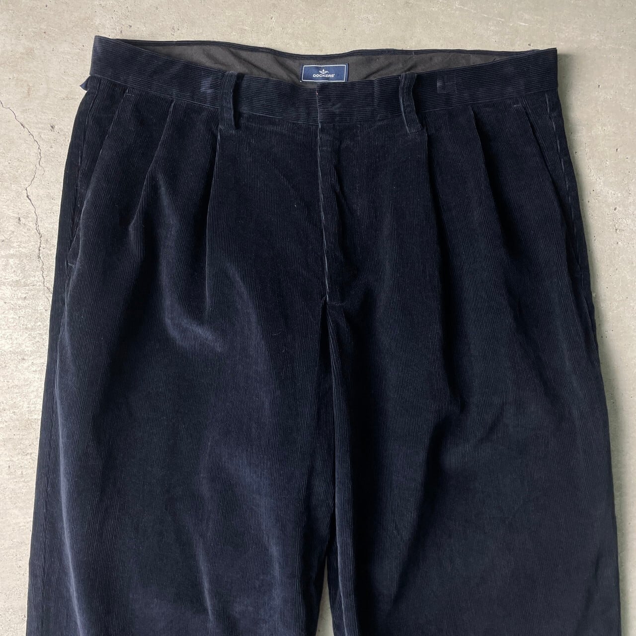 70年代 ディッキーズ　太畝コーデュロイパンツ　ネイビー　W36 ビンテージ 00年代 DOCKERS ドッカーズ コーデュロイパンツ 太畝 ワイド メンズW36
