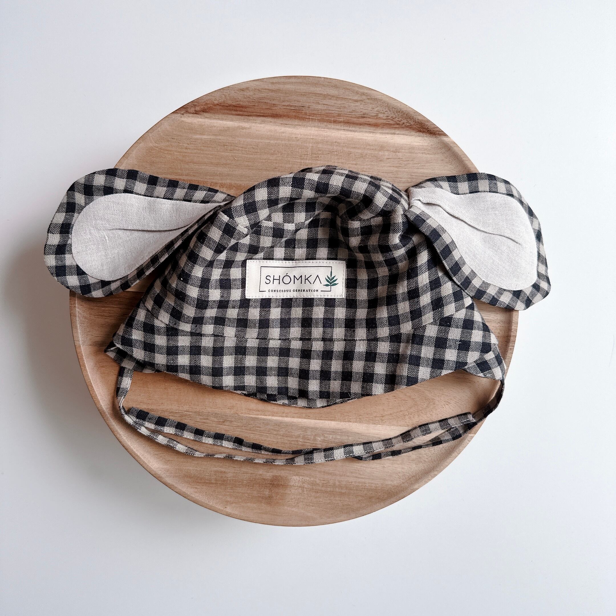 PUPPY NIGHT GINGHAM（耳ストレート） タイプ：Hat / ツバ： Straight