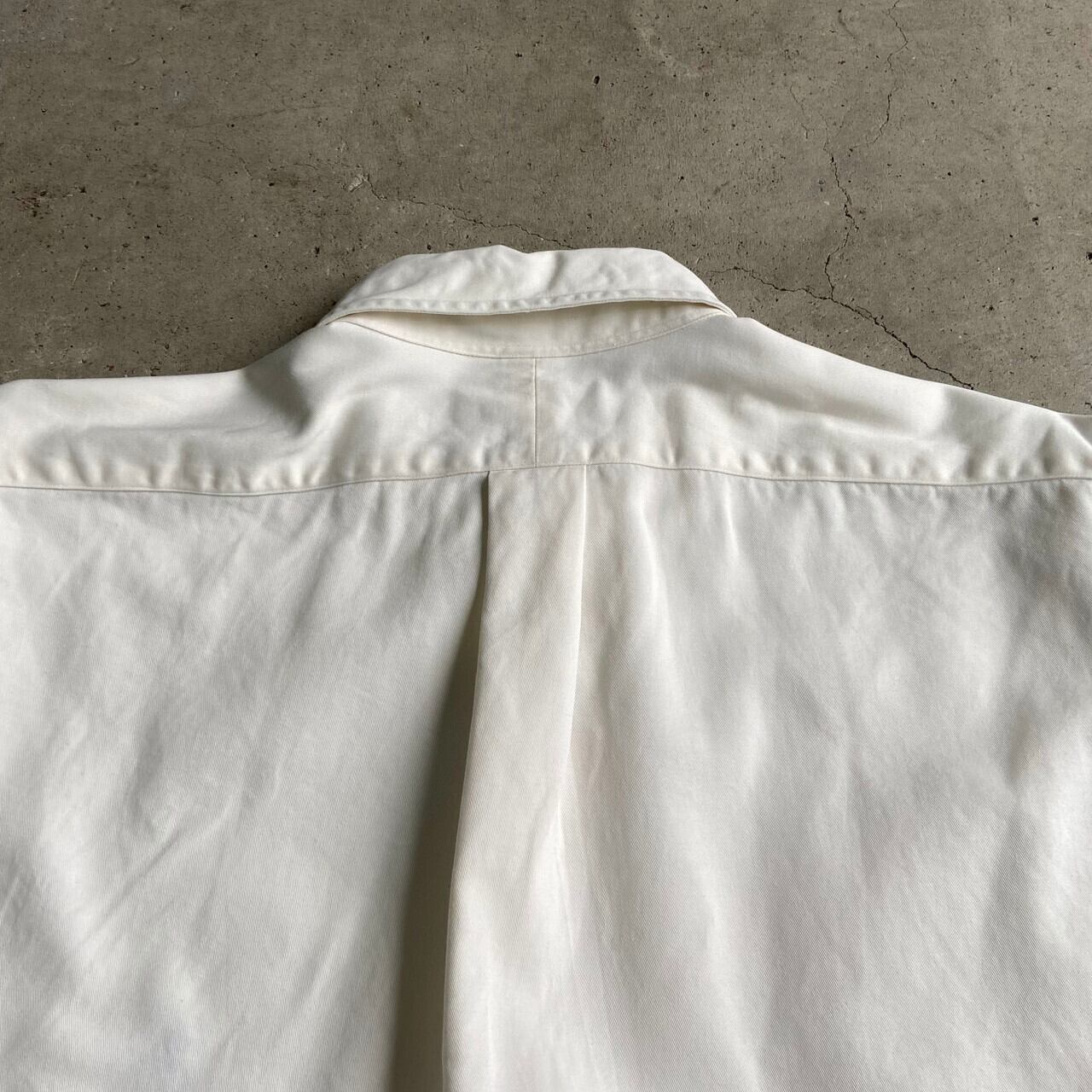 ラルフローレン☆ワンポイント刺繍ロゴオフホワイトチノシャツ 90s BLAKE