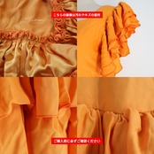 フラメンコ 衣装 ドレス ワンピース オレンジ系 無地 ボランテ フリンジ 鮮やか 橙 段々 かわいい 華やか ボリューム ダンス衣装 イベント ステージ おしゃれ レディース