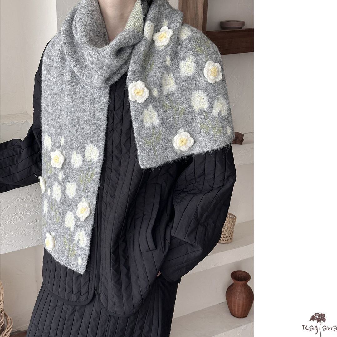 花柄パターン マフラー M 2col 250481 | Raglana