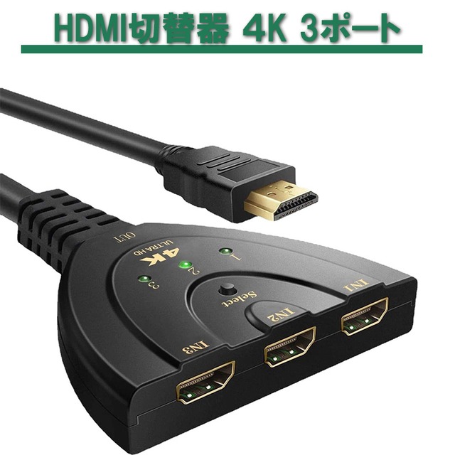 HDMI切替器 4K 3ポート セレクター 分配器 3入力 1出力 スイッチングハブ 映像出力切り替え 【送料無料】 | ゲームショップTGK