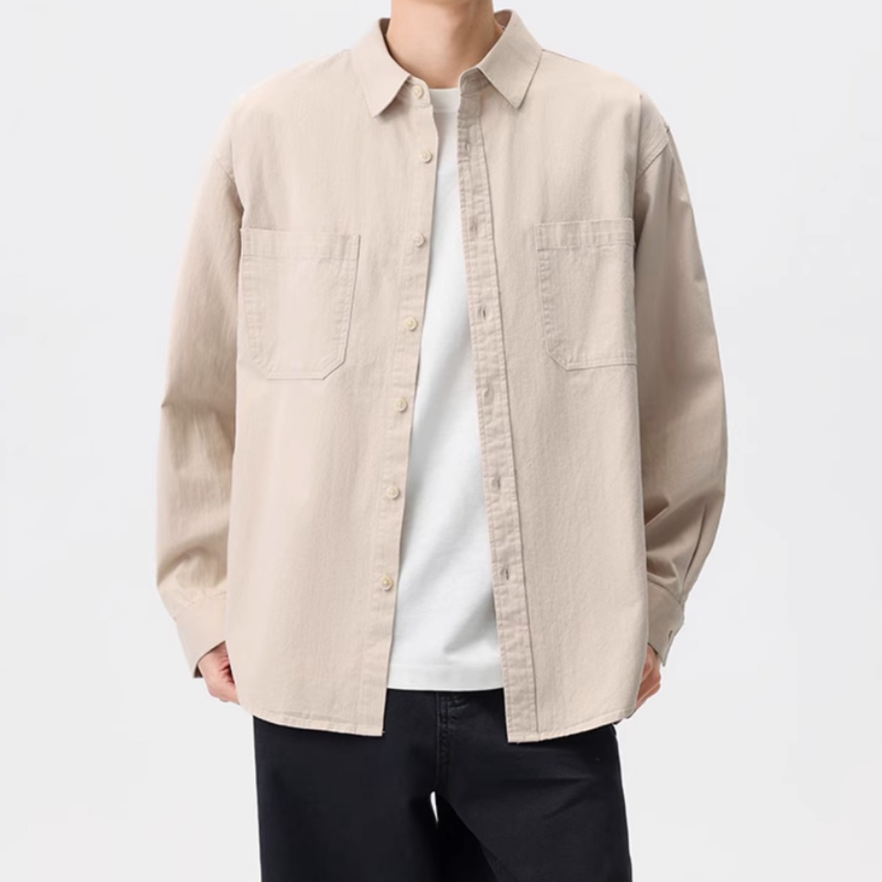 パッチポケット ゆったりシャツ af0371