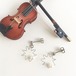 ヴァイオリン弦とパールのふるふるピアス V-401 Violin spring pierces with pearl (Silver)　 