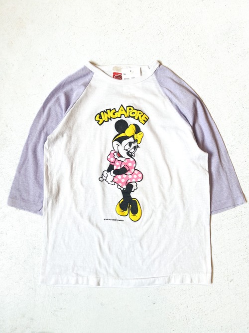 【140cm】VINTAGE 80'S ミニーちゃん ラグランTシャツ【9885】