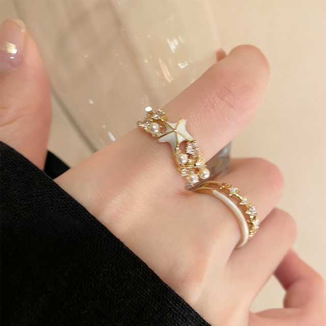 ZJ星と貝のささやきリング 2点セット
