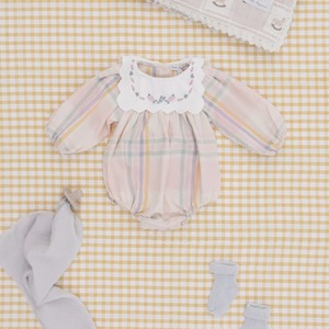 ＜BEBE ORGANIC＞ Lucy Romper チェック ロンパース