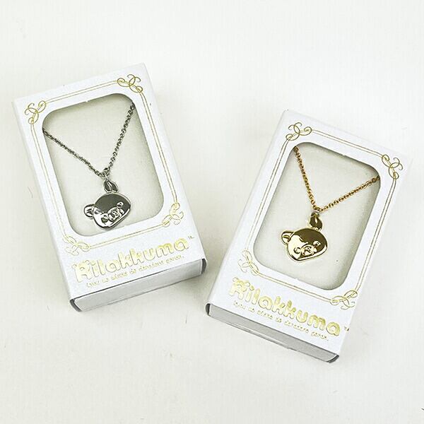 リラックマ チャームペンダント フェイス シルバー ネックレス
