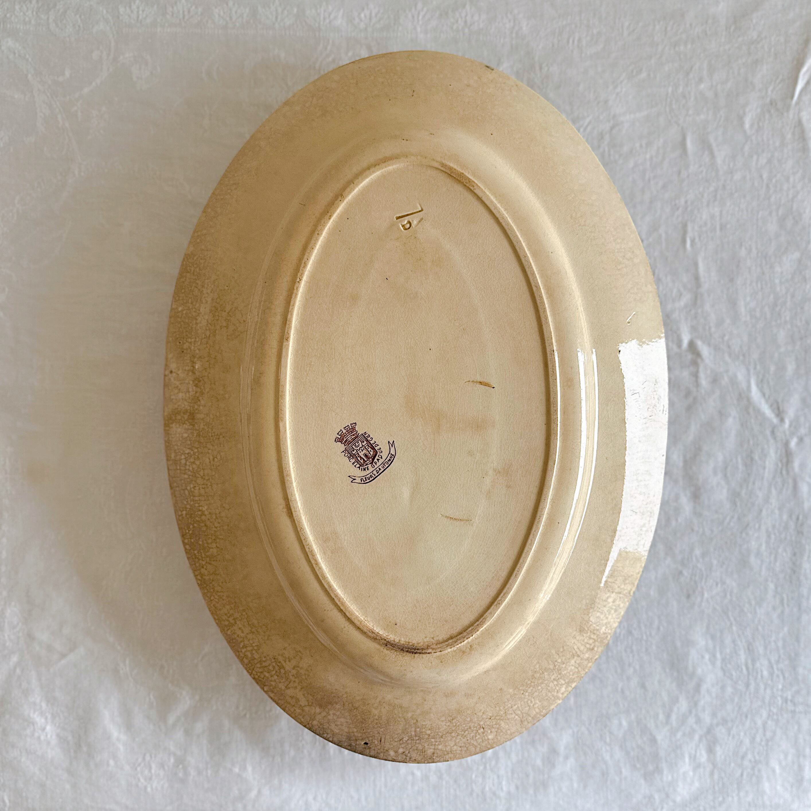 Gien ジアン オーバルプレート Fleurs d'Automne（フランス） | ぽわに