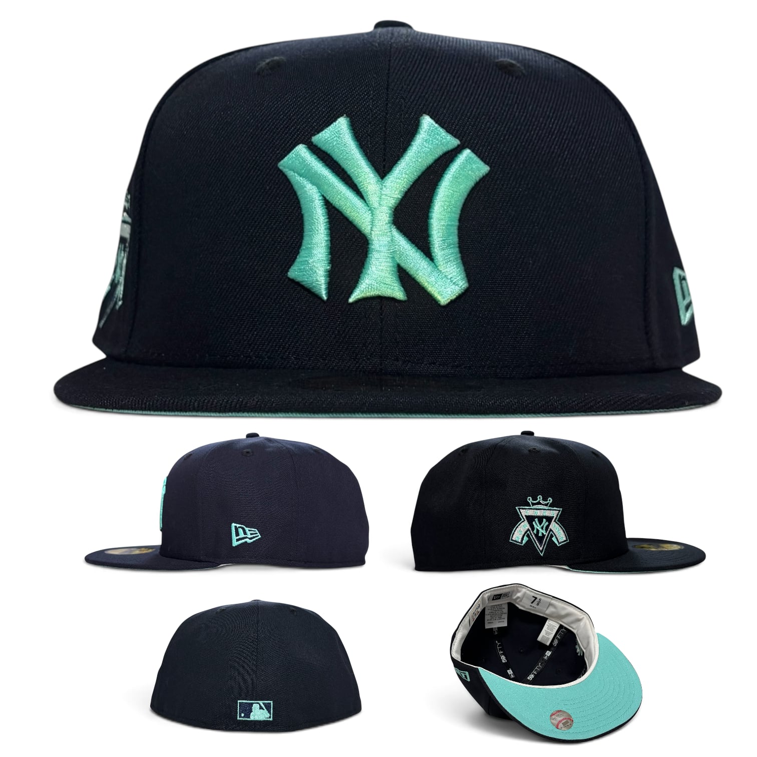 【美色激レア】NEW ERA NY ヤンキース 59fifty 黒 ティファニー NEW ERA 59FIFTY FITTED CAP NEWYORK YANKEES 