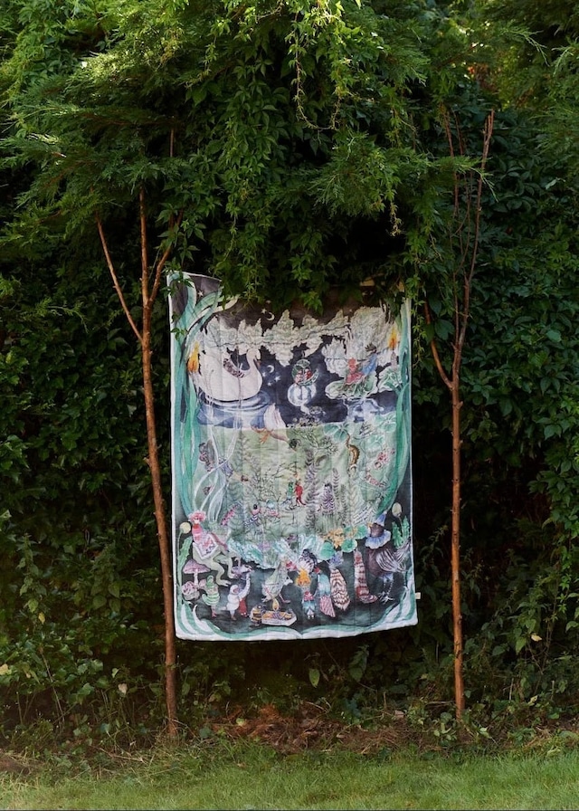 【 FORIVOR 】Quilted Blankets / 140 X 200cm / The Pond Dance（池の踊り）