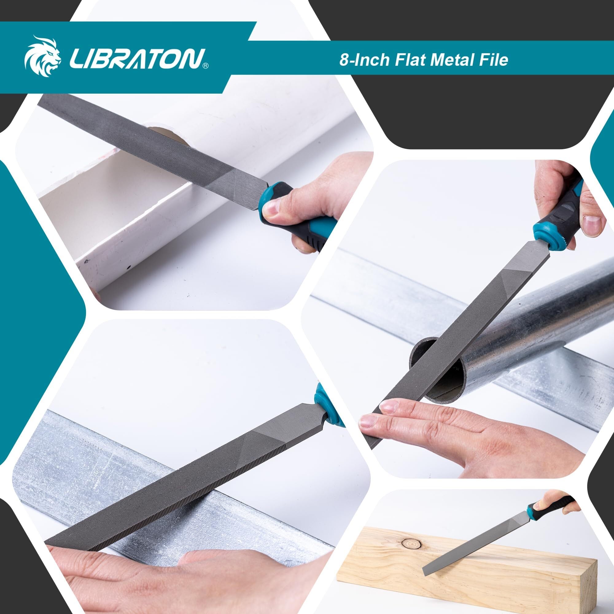LIBRATON ヤスリ 200mm やすり 鉄工ヤスリ 鉄ヤスリ 棒やすり 金属