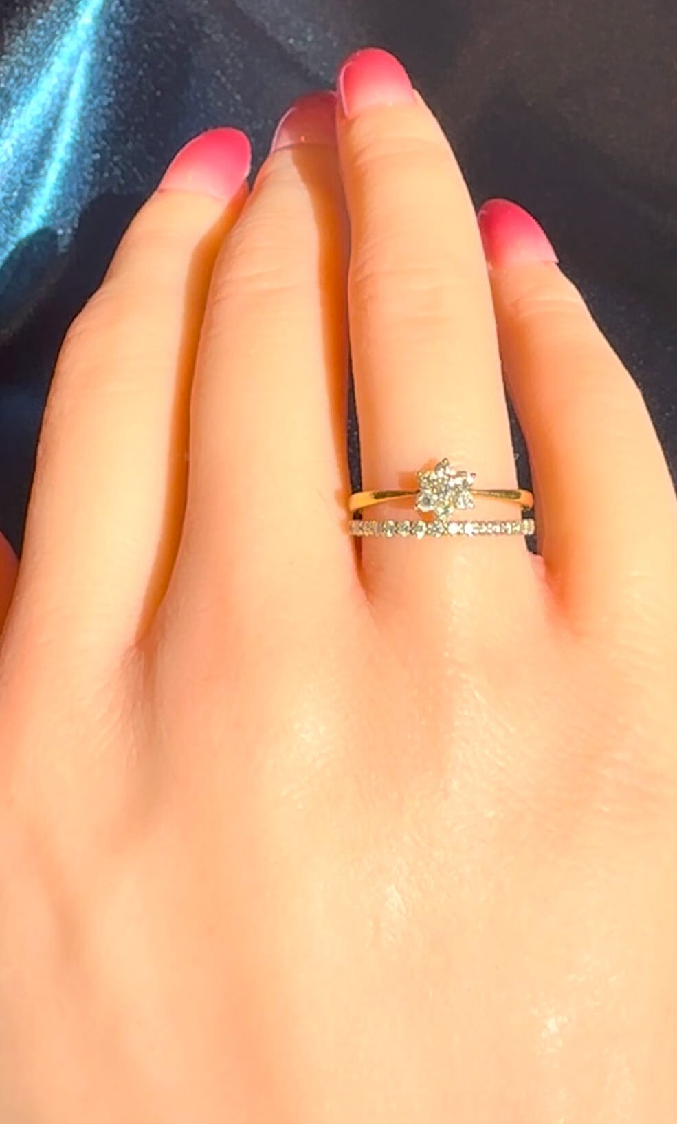 K10 ダイヤモンドリング　ハーフエタニティ✨イエローゴールド　#7 k10 リング シトリン 指輪 イエローゴールドk10 エタニティ