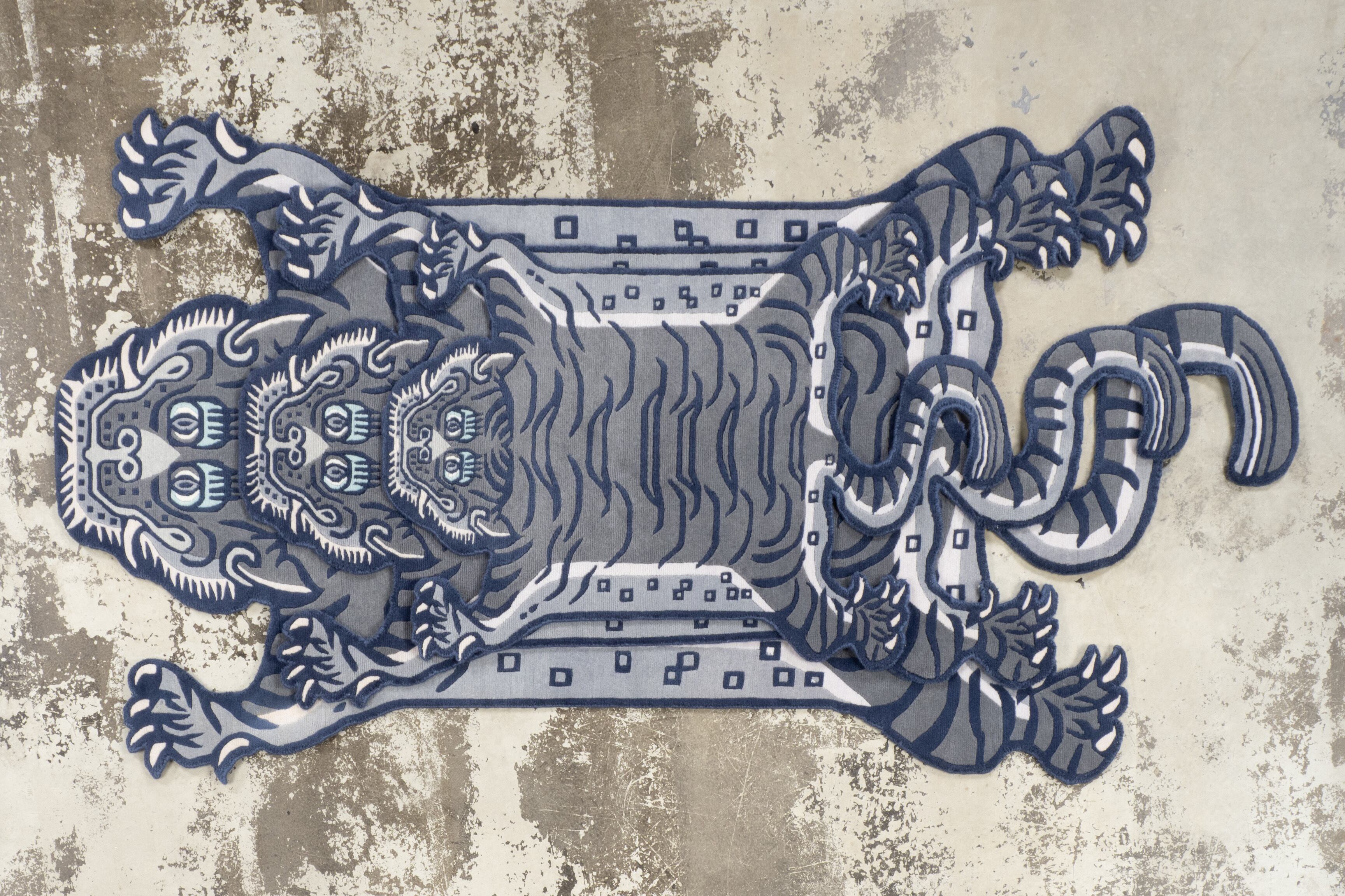 Tibetan Tiger Rug 《Lサイズ•ウール・オリジナル3・アッシュグレー268
