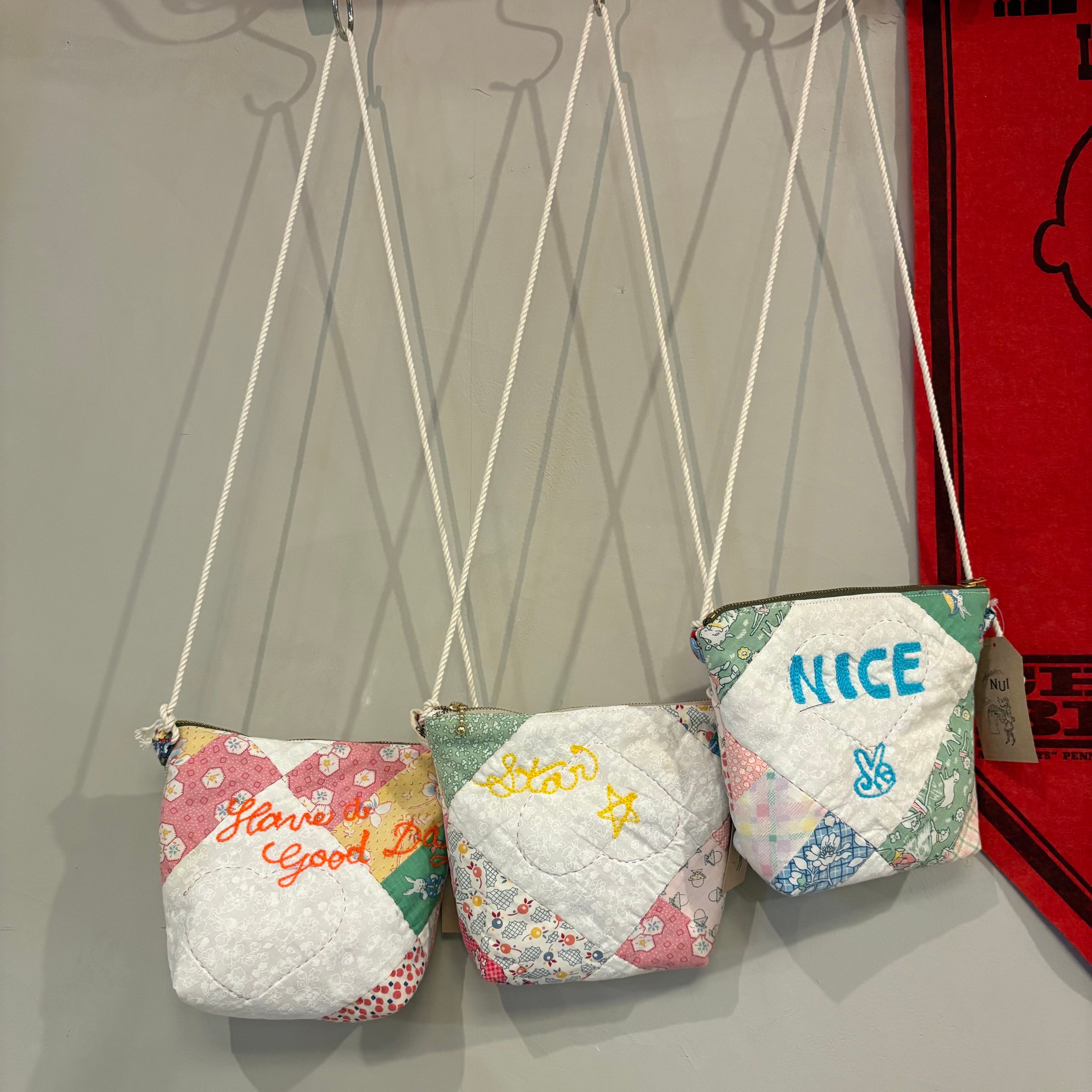 Vintage Quilt Feed Sack Charm Bag