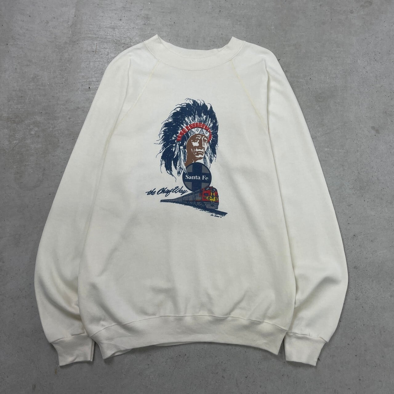 90年代 SANTA FE JIM JORDAN 染み込みプリント スウェットシャツ