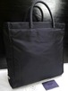 レア美品◆PRADA プラダ ユニセックス A4対応 ビジネス可 ナイロン 縦型トート バッグ 黒◆ 通勤通学にも便利な書類対応の勝手抜群トート♪