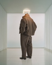 予約販売 | i’m here : - “COTTON LEATHER” BLOUSON ：Brown｜コットンレザー／スイングトップ／バルーンシルエット
