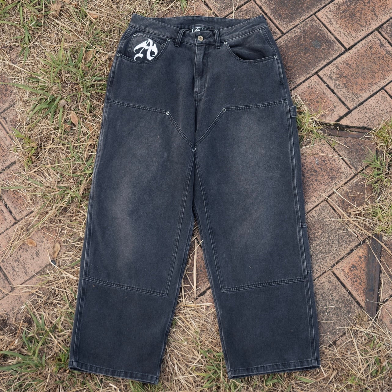 ANTIMID  デニム　DOUBLE KNEE DENIM Lサイズ