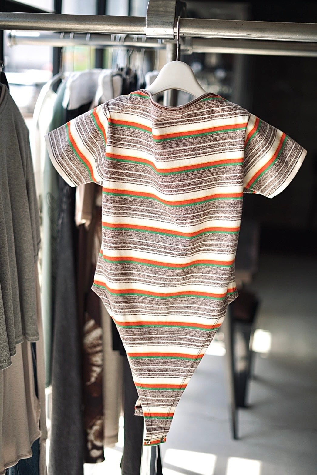 FUMIKA_UCHIDA / Grandrelle multi stripe bodysuit (BROWN,BLACK