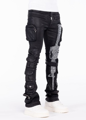 GUAPI / obsidian black machinegun denim