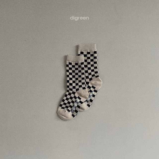digreen25wn_Checkerboard Socks