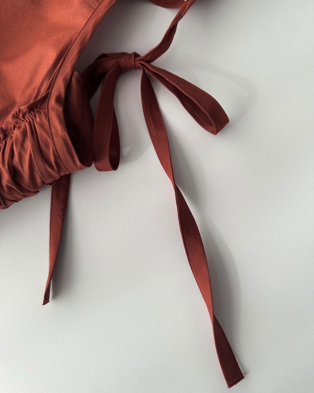 MARNI　GATHERED SHOULDER COTTON BLOUSE