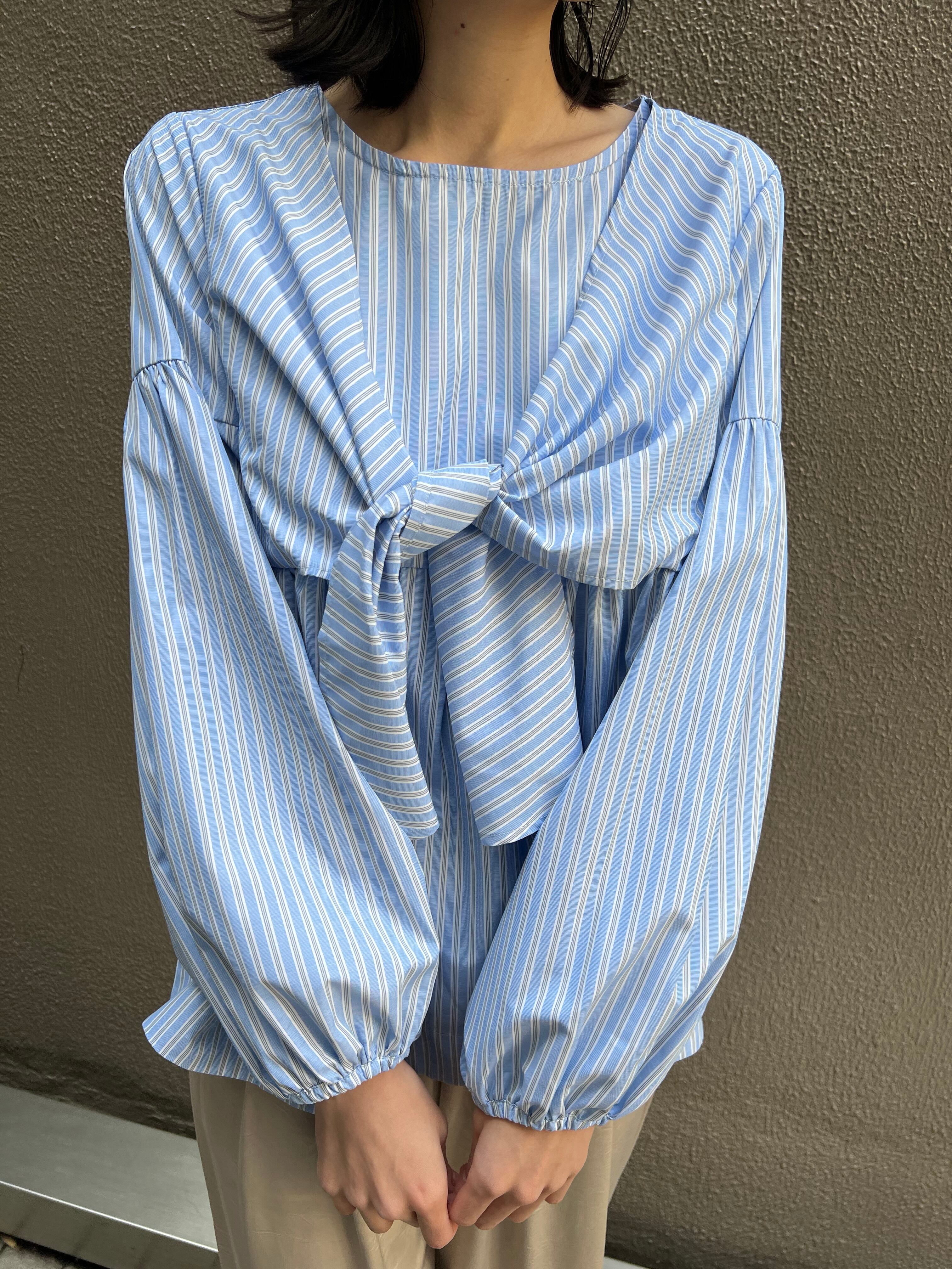 3colorsフロントタイブラウス