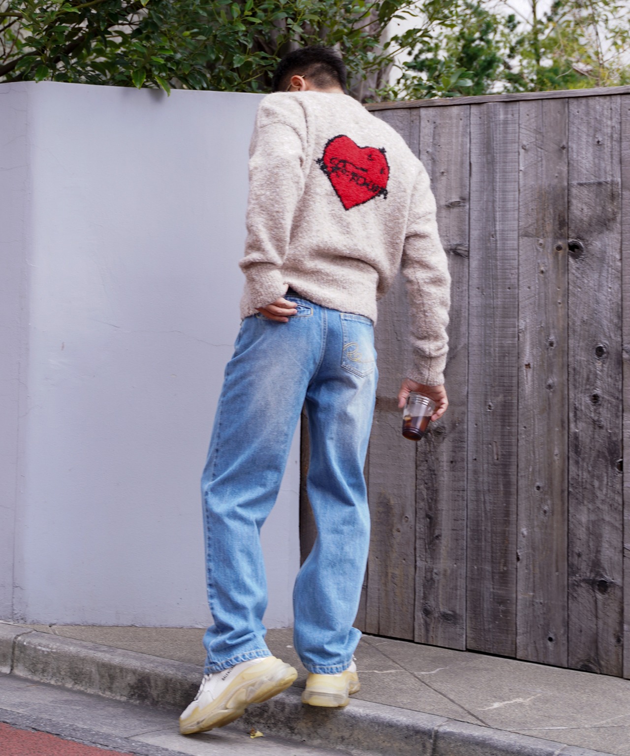 【#Re:room】BIG HEART CREW NECK KNIT［REK142］