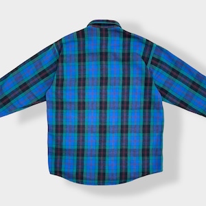 【melton】90s USA製 コットン Flannel Shirt フランネルシャツ ネルシャツ ヘビーネル 長袖 チェック カジュアルシャツ Made In USA L メルトン US古着