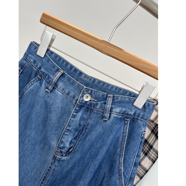 denim a-line long skirt 10964