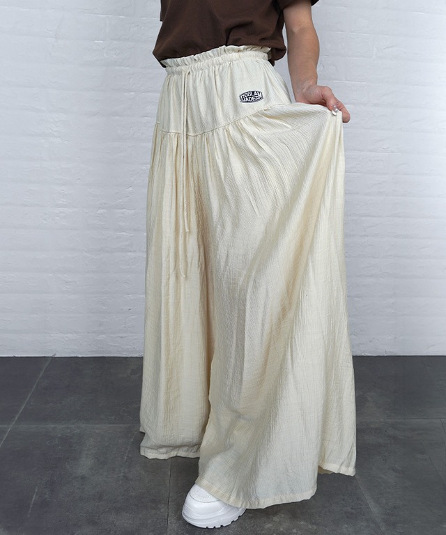 【直営限定ITEM】エアリースイッチングワイドパンツ (IVORY)　CQ-49006H