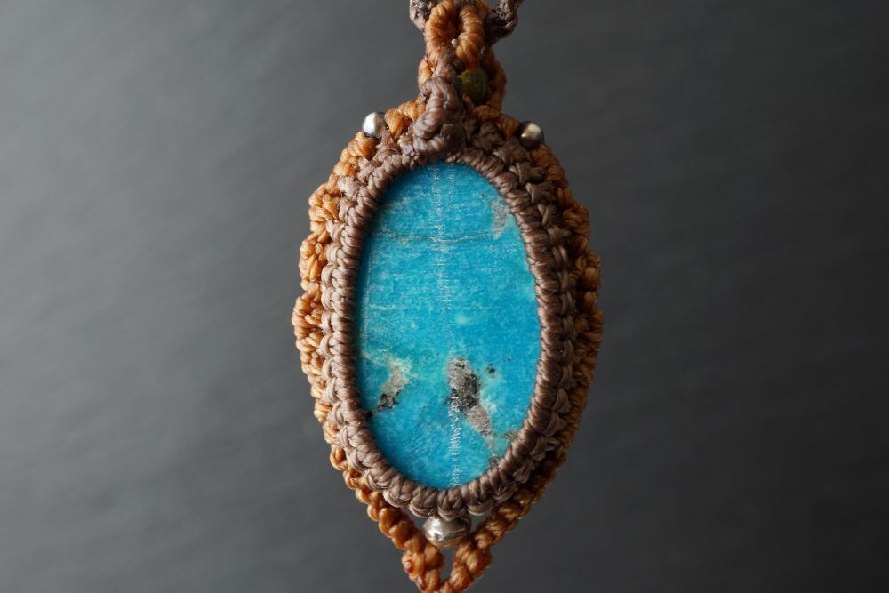 ペルシアンターコイズ マクラメネックレス ペルシアンターコイズのマクラメネックレス（トルコ石） | maytoe