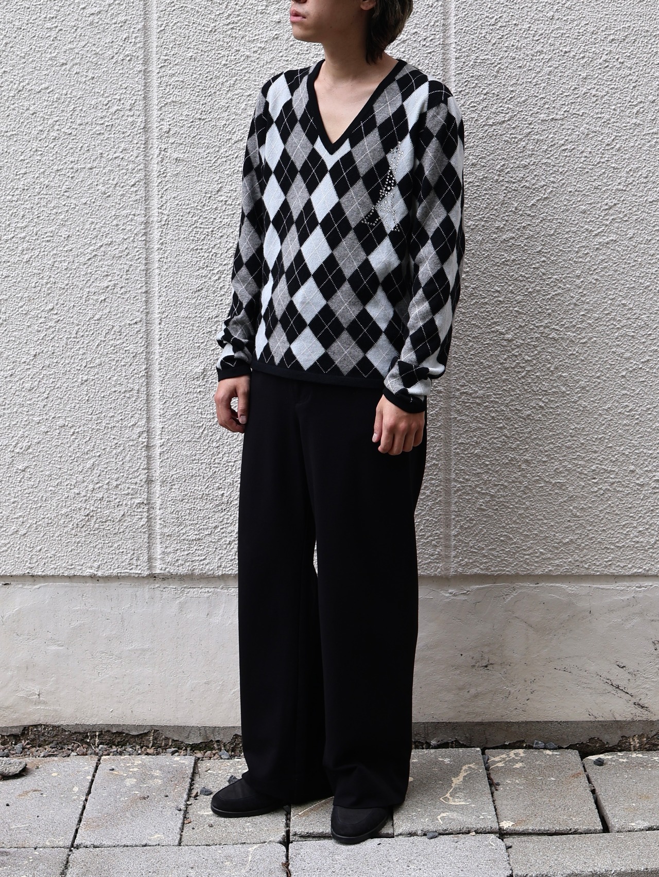 【comme des garcons】argyle cashmere knit