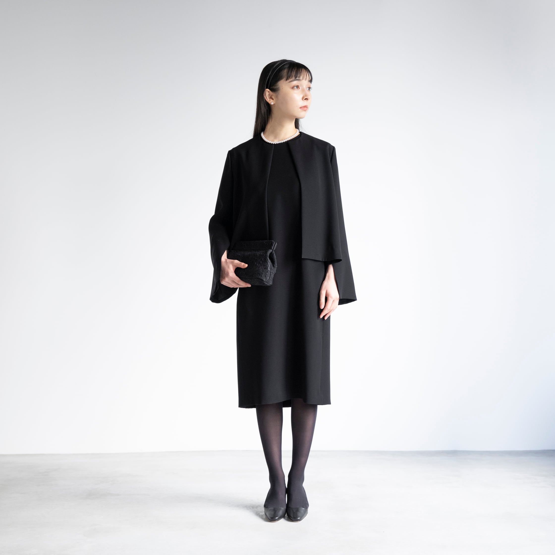 NO COLLAR SLIT SLEEVE JACKET 21BF02 | saqui (store)