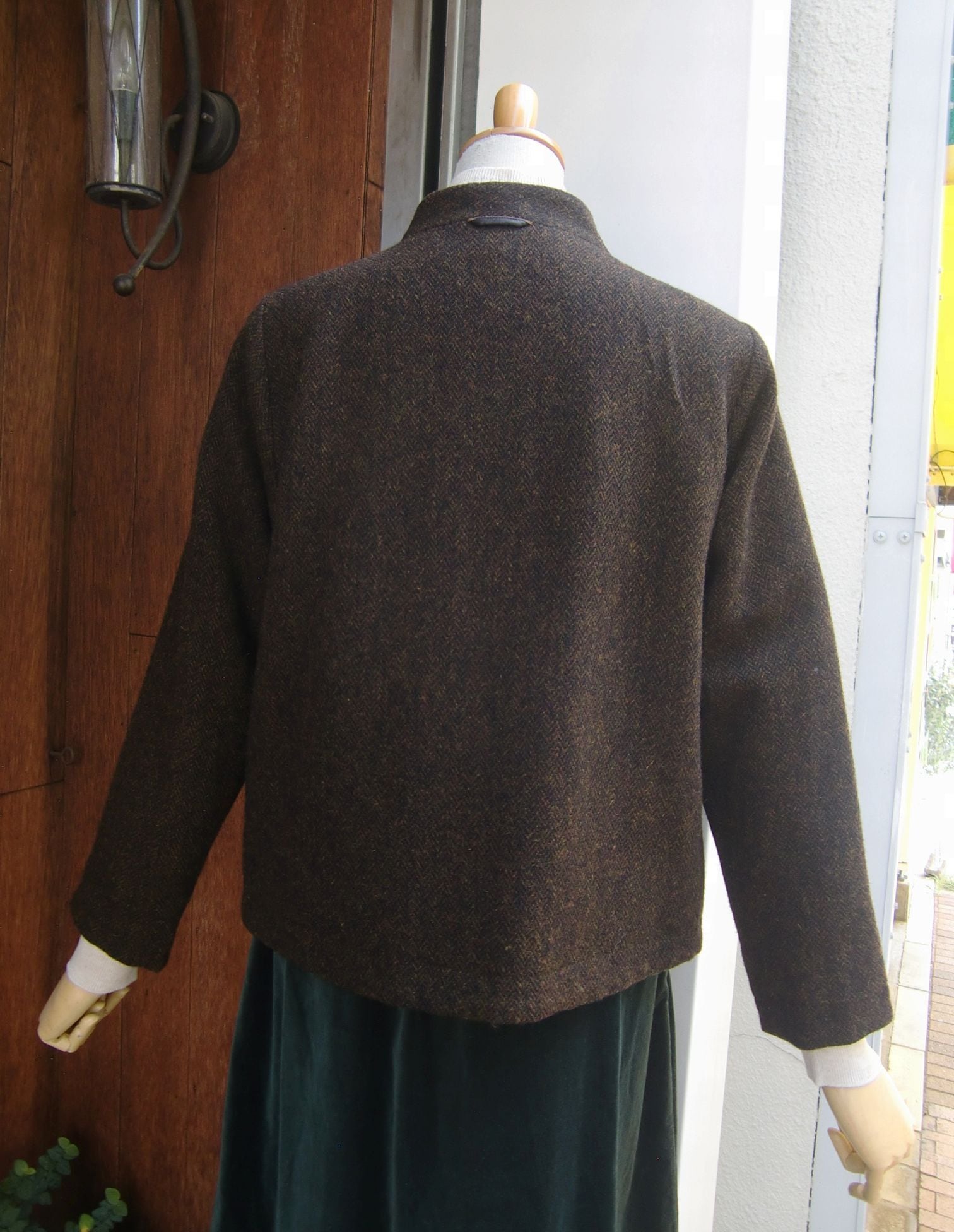 vm ：ウールヘリンボーンスタンドカラージャケット | Blanco