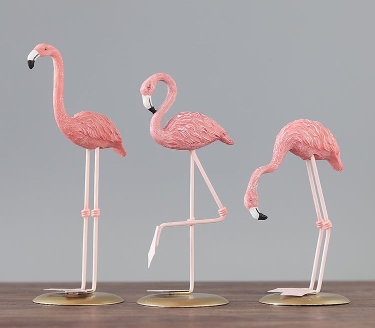 フラミンゴオブジェ（アイアン）/ピンク 木彫り×アイアンフラミンゴS H50cm フラミンゴ フラミンゴ置物