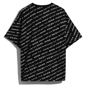 SALE 【HIPANDA ハイパンダ】メンズ 多国語プリント ビッグシルエット Tシャツ MEN'S BIG SILHOUETTE SHORT SLEEVED T-SHIRT / WHITE・BLACK