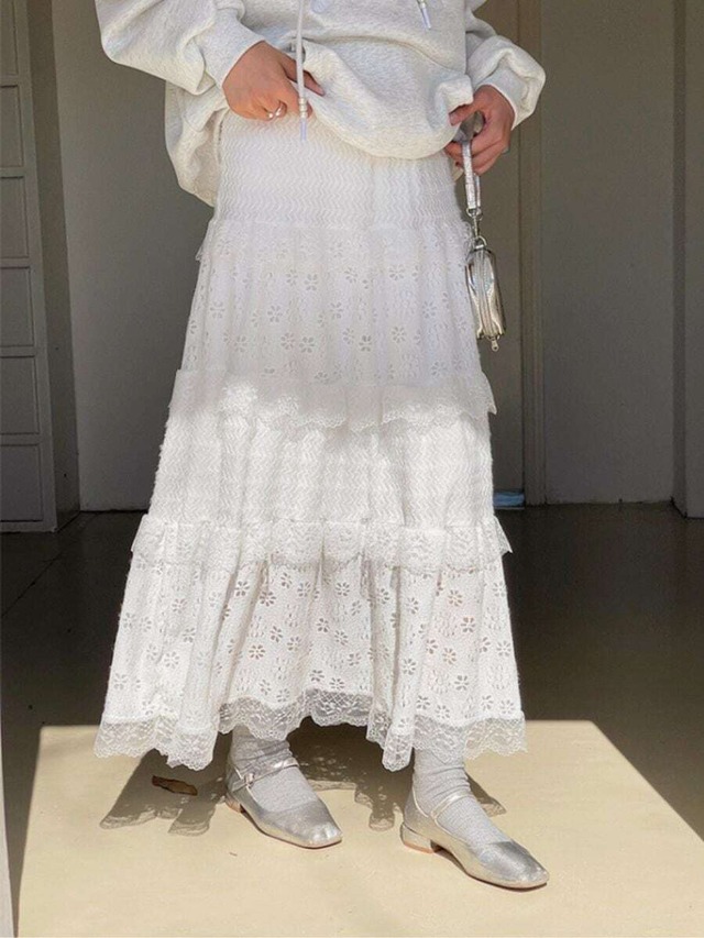 Lace Tiered Skirt