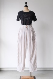 Striped Cotton High-Waist Trousers