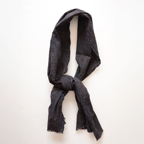 古布 藍染 縞模様 木綿 長尺 34×139cm スカーフ・リメイク・ハンドメイド素材・インテリアに