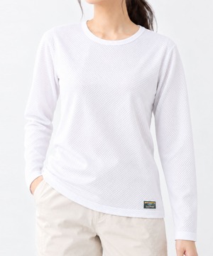 【L.L.Bean/エルエルビーン】 登山用 ライトウエイトメッシュ レディース 長袖シャツ 軽量 吸汗速乾 ドライ クルーネックシャツ インナーウェア 24lbl1150