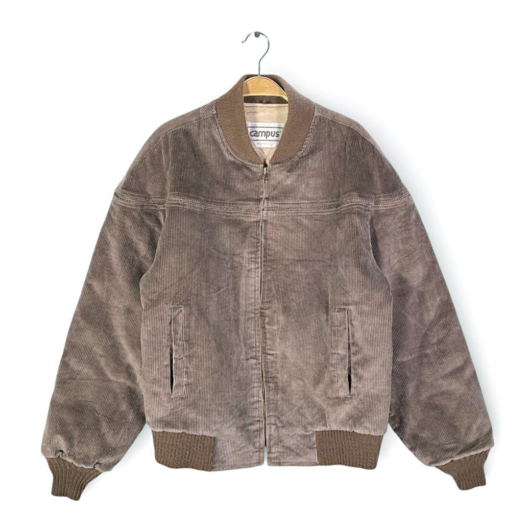 70s キャンパス USA製 ヴィンテージ カップショルダー コーディロイジャケット こげ茶 サイズXL相当 古着 DZ0772