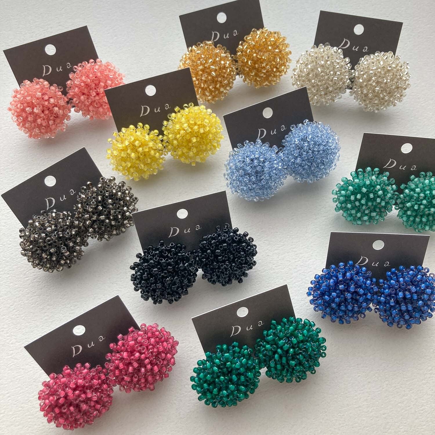超個性的☻像の2way✦ฺピアスかイヤリングか選択を♡ 再入荷〉Duaオリジナル ビーズカボションの〈ピアス/イヤリング〉M
