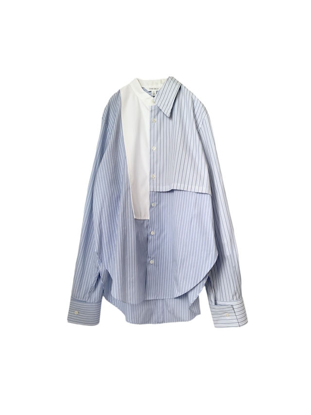 The Keiji | PANELLED COLOURBLOCK STRIPE ASYMMETRICAL SHIRT