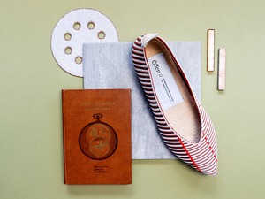 pointed-PALARERU / BEIGE & RED