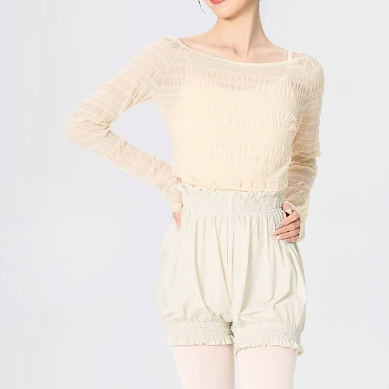 リップル トップス ブルームパンツセット 2色展開 L1399