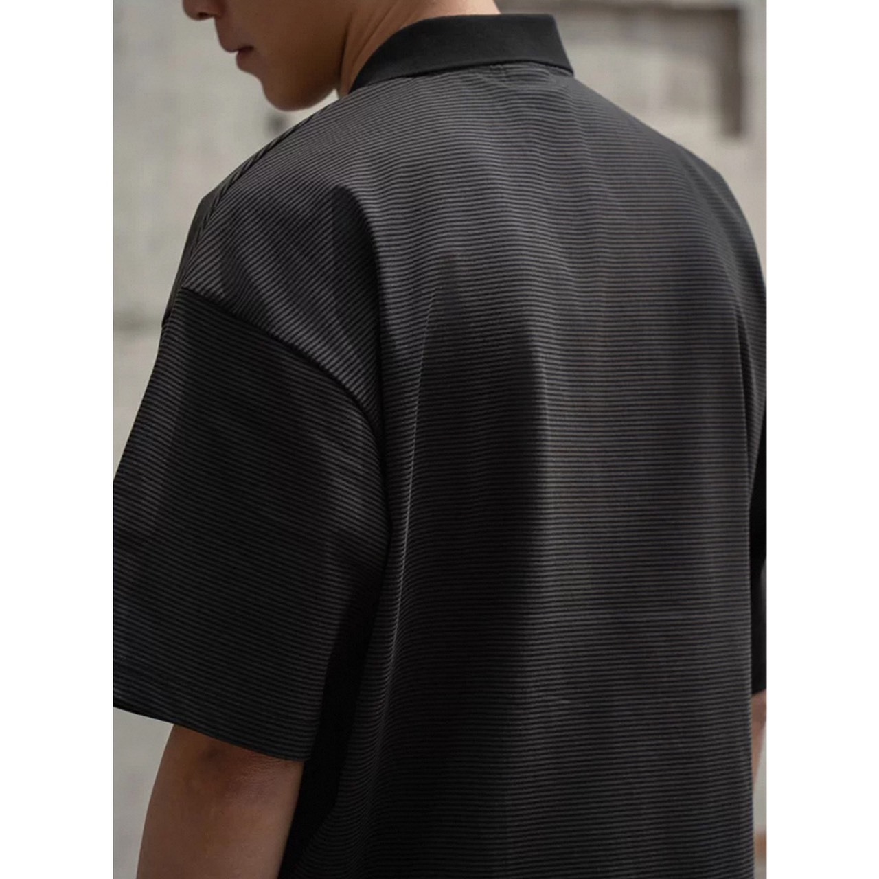 Stripe open collar polo shirt 1421 - 12