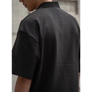Stripe open collar polo shirt 1421