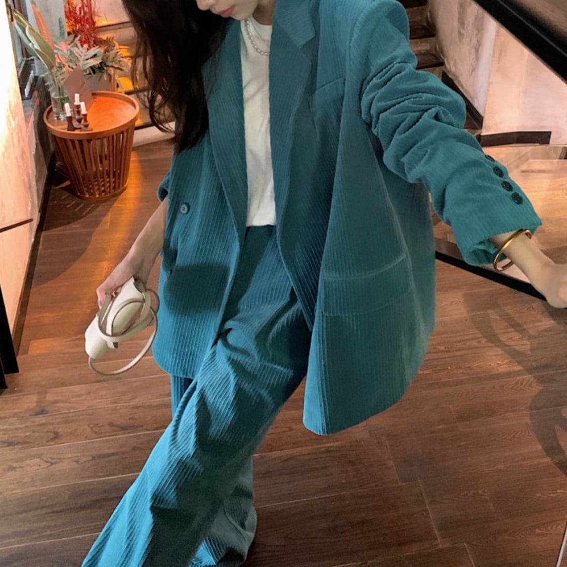Retoro loose corduroy suit setup*S-544